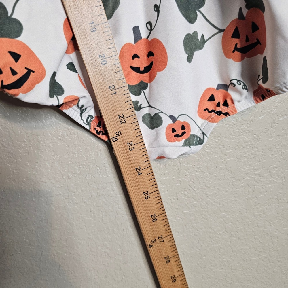 NWT Luckyleo Pumpkin Jack-O-Lantern Ballet Dance Leotard Low Back Womens Large - Picture 8 of 9